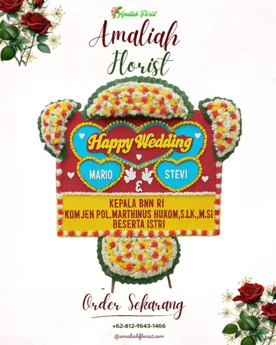 Karangan Papan Bunga Pernikahan di Candisari